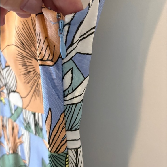 J Crew Lovely Pastel Floral V Neck Fit & Flare Summer Romantic Dress Size 8 P - Picture 12 of 16